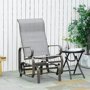 English Elm Outsunny Outdoor Glider Chair With Ergonomic Support, Smooth Rocking Action & Lightweight Design, Gray W2225P174332-GIGA
