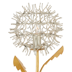 Dandelion Silver & Gold Wall Sconce - Elegant Nature-Inspired Design with Handcrafted Wrought Iron