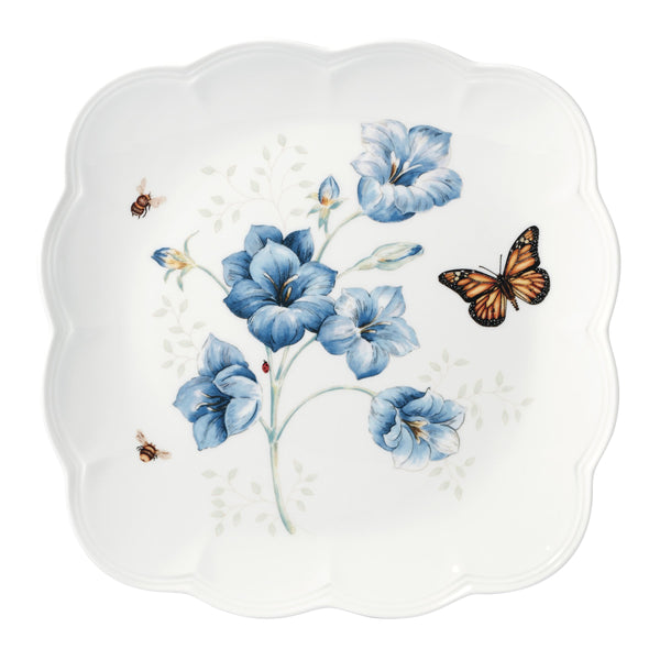 Lenox Butterfly Meadow Porcelain Dinnerware Set Botanical Floral Square Plates 18 Piece 894105