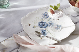 Lenox Butterfly Meadow Porcelain Dinnerware Set Botanical Floral Square Plates 18 Piece 894105