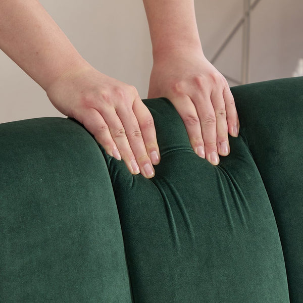 English Elm 24.4" Modern Armless Upholstered Velvet Accent Chair With Black Metal Legs For Living Room & Office W3098P308778