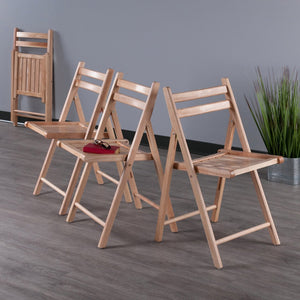 Winsome Wood Robin 4-piece Natural Wood Folding Chair Set - Stylish, Space-saving, And Perfect For Any Gathering! Natural Solid Wood 89430-winsome-wood