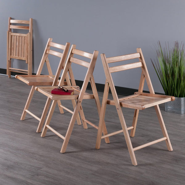 Winsome Wood Robin 4-piece Natural Wood Folding Chair Set - Stylish, Space-saving, And Perfect For Any Gathering! Natural Solid Wood 89430-winsome-wood