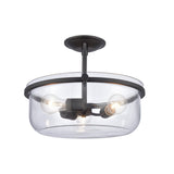 Wentworth 17'' Wide 3-Light Semi Flush Mount - Matte Black 89443/3 Elk Lighting