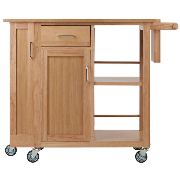 Winsome Wood Douglas Kitchen Utility Cart - Versatile Storage With Knife Holder, Open Shelves & Mobility Wheels Natural Solid ,Composite Wood 89443-winsome-wood