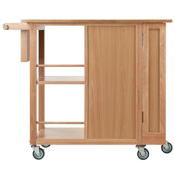 Winsome Wood Douglas Kitchen Utility Cart - Versatile Storage With Knife Holder, Open Shelves & Mobility Wheels Natural Solid ,Composite Wood 89443-winsome-wood