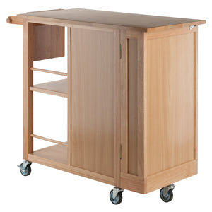 Winsome Wood Douglas Kitchen Utility Cart - Versatile Storage With Knife Holder, Open Shelves & Mobility Wheels Natural Solid ,Composite Wood 89443-winsome-wood