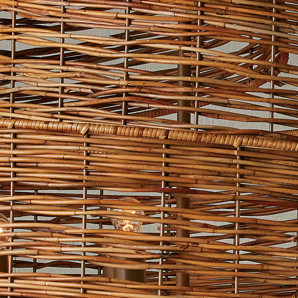 Saisei Grande Chandelier - Stunning Rattan & Wrought Iron Design, Inspired by Cosmic Regrowth & Revival