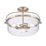 Wentworth 17'' Wide 3-Light Semi Flush Mount - Brushed Nickel 89453/3 Elk Lighting