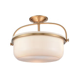 Wentworth 17'' Wide 3-Light Semi Flush Mount - Brushed Gold 89463/3 Elk Lighting