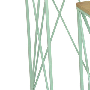English Elm Mito Three Piece Nesting Plant Stand Set with X Cross Metal Base and Wood Tops Brown+Green B056P416914