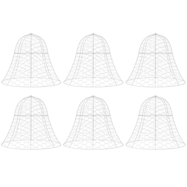 English Elm Outsunny Garden Chicken Wire Cloches - 6 Pack Metal Plant Protectors For Seedlings & Herbs W2225P200895-GIGA
