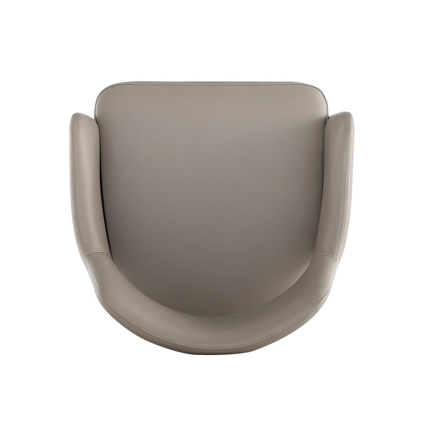 English Elm Tremont Metal Vegan Leather Armchair with Sleek Black Steel Frame, High-Density Foam Comfort taupe B365P397706