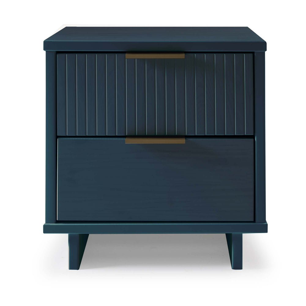 English Elm Granville 18" Nightstand In Midnight Blue - Chic 2-Drawer Design With Gold Accents & Storage Solution B365P398531