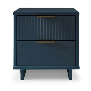 English Elm Granville 18" Nightstand In Midnight Blue - Chic 2-Drawer Design With Gold Accents & Storage Solution B365P398531
