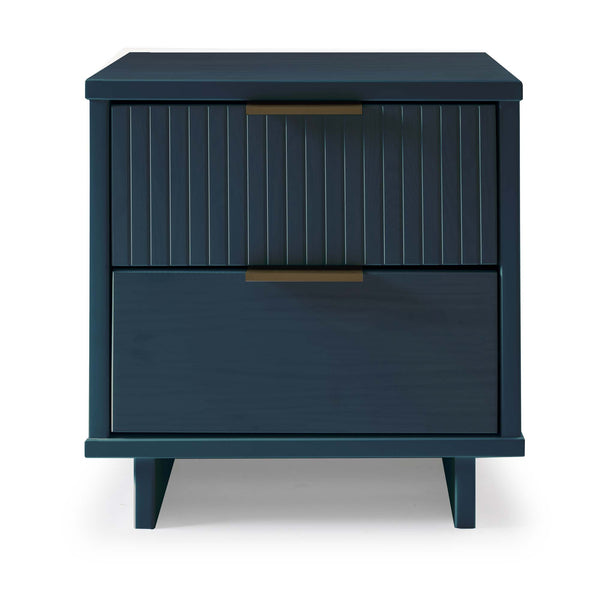 English Elm Granville 18" Nightstand In Midnight Blue - Chic 2-Drawer Design With Gold Accents & Storage Solution B365P398531