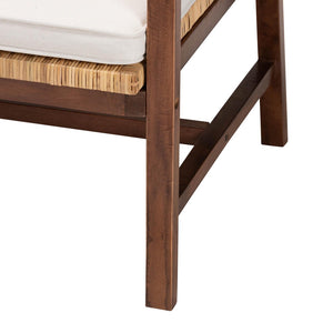 English Elm Bohemian Rattan Acacia Wood Accent Chair Geometric Weave Cushioned Seat Honey Finish B2750P467741