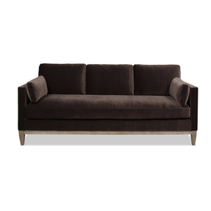 English Elm Jennifer Taylor Home - Knox 84" Modern Farmhouse Sofa In Deep Brown Velvet - Family-Friendly Comfort & Style For Your Home B2719P238332
