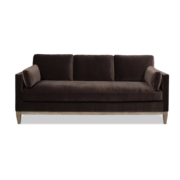 English Elm Jennifer Taylor Home - Knox 84" Modern Farmhouse Sofa In Deep Brown Velvet - Family-Friendly Comfort & Style For Your Home B2719P238332
