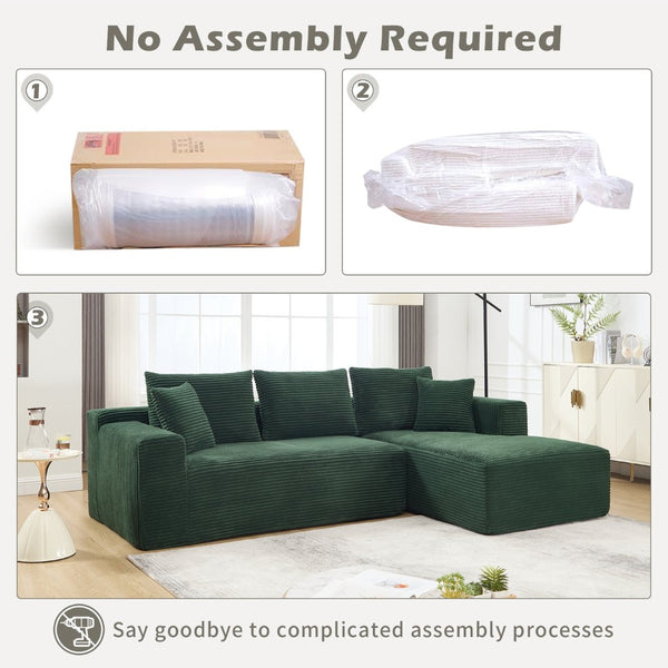 English Elm Modular Cloud Sectional with Oversized Chaise Memory Foam Fill for Living Rooms W3224S00005