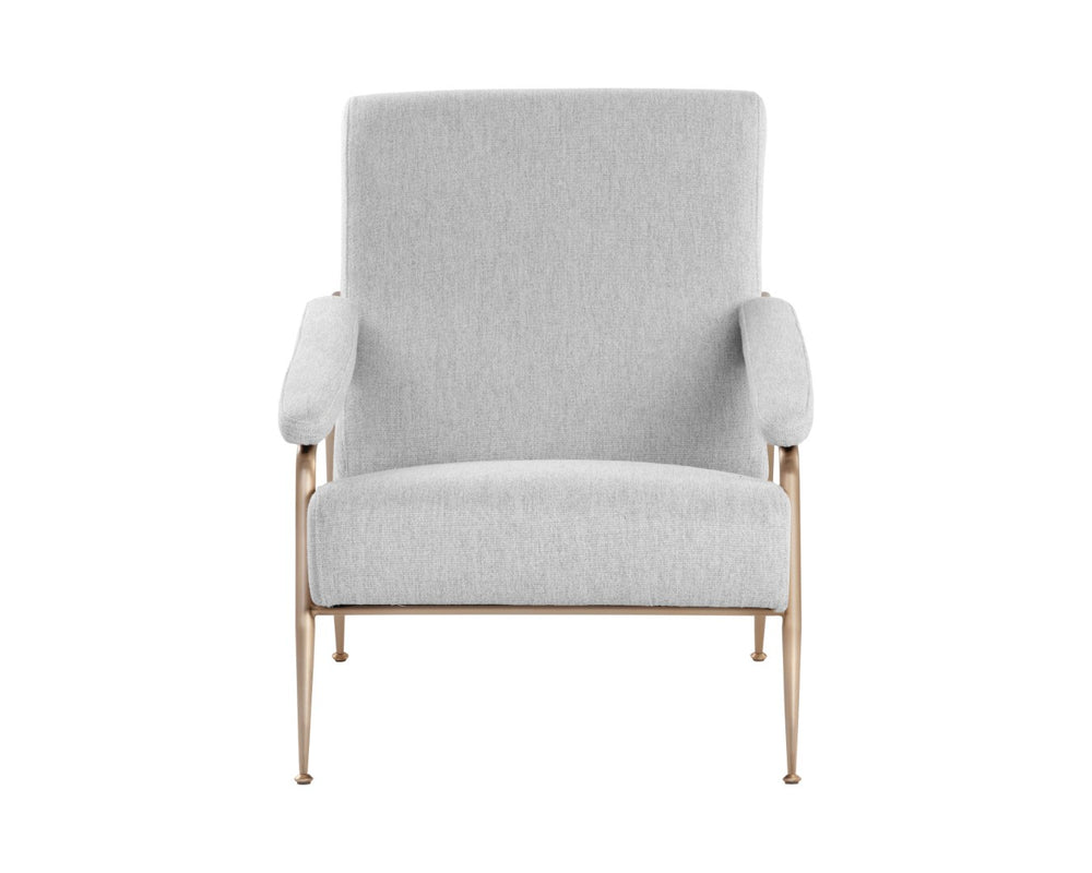 Sunpan TUTTI Lounge Chair - Elegant Mid-Century Design in San Remo Winter Cloud with Brass Frame Finish 108805