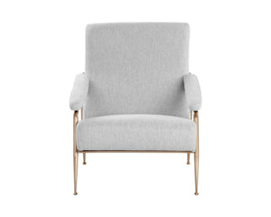 Sunpan TUTTI Lounge Chair - Elegant Mid-Century Design in San Remo Winter Cloud with Brass Frame Finish 108805