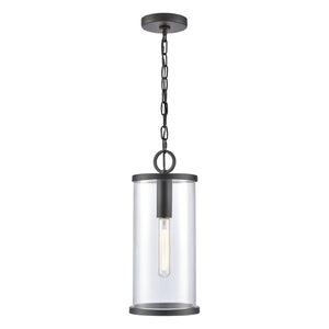 Hopkins 7.25'' Wide 1-Light Outdoor Pendant- Charcoal Black 89495/1 Elk Lighting