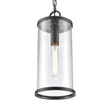 Hopkins 7.25'' Wide 1-Light Outdoor Pendant- Charcoal Black 89495/1 Elk Lighting