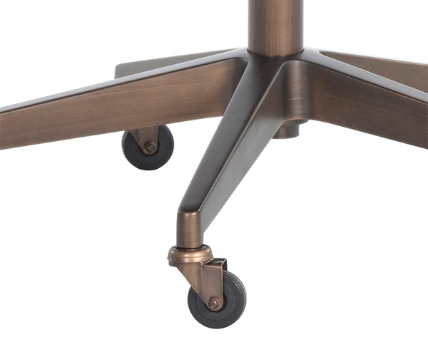 Sunpan Stinson Office Chair - Luxurious Comfort With Antique Brass Base And Easy Mobility For Your Workspace Black Faux Leather 111971