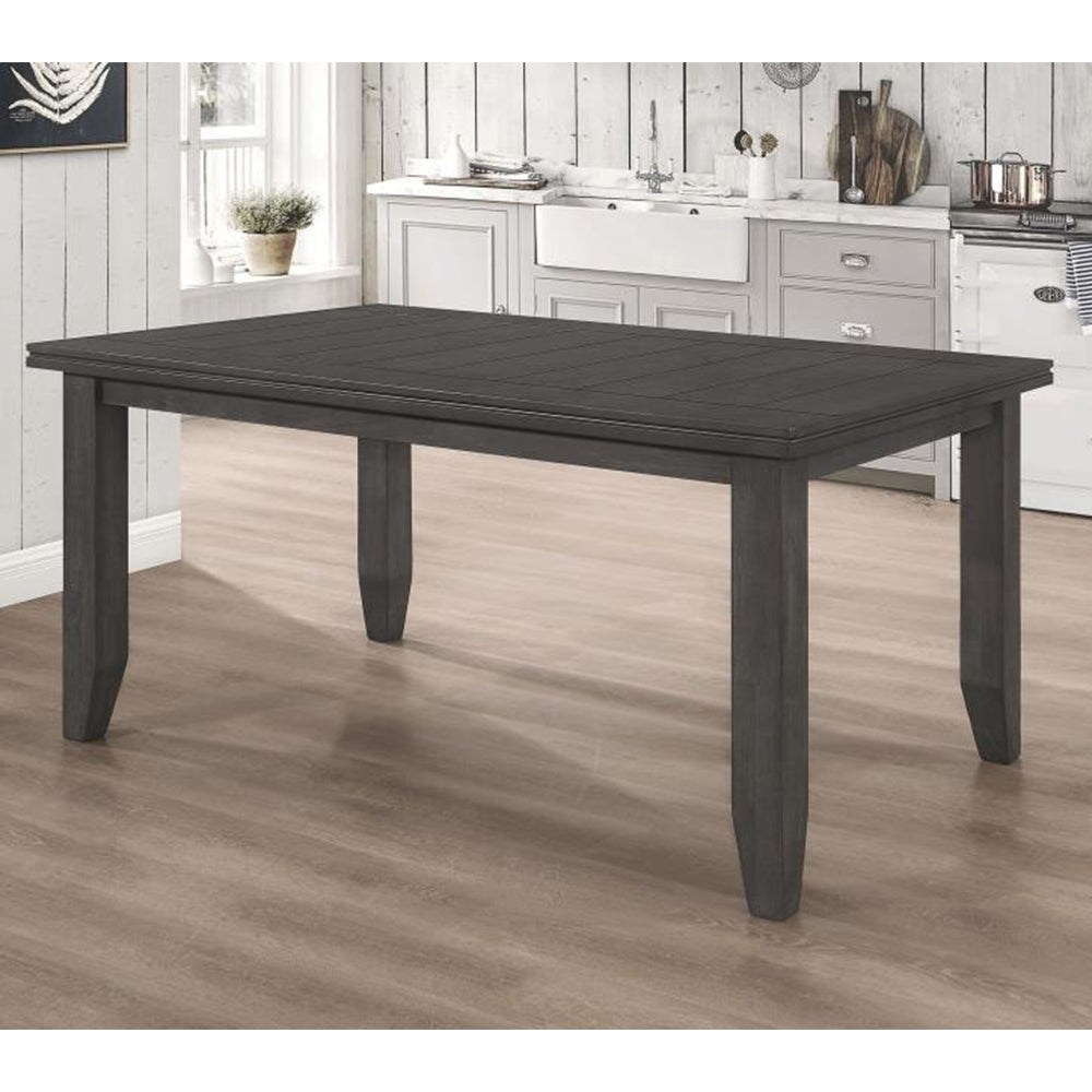 English Elm Rectangular 66-inch Rubberwood Dining Table with Plank Top, Oak Veneer Finish, Sturdy Rustic Design B016P368665