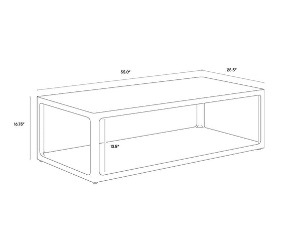 Sunpan Doncaster Coffee Table - Modern Minimalist Design with Solid Oak Frame and Unique Natural Character Smoke Grey