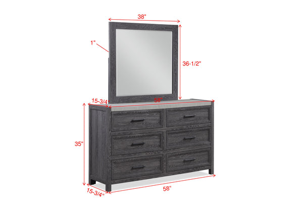 English Elm 1pc Modern Minimalist 4-Drawer Tall Chest with Two-Tone Finish, Sleek Bedroom Storage Cabinet Gray 61 L x 19.5 W x 38 H B2741P330133