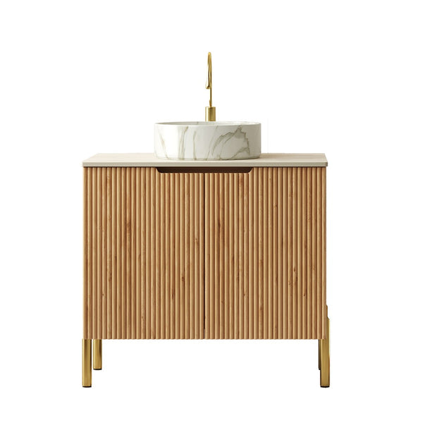 English Elm Turio 30" Bathroom Vanity With Sink - Elegant Freestanding Storage Cabinet & Durable Sintered Stone Countertop W2615S00474-GIGA