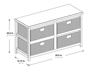 OSP Home Furnishings Seabrook Two-Tier Storage Unit Espresso