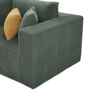 English Elm Full Corduroy Sectional Sofa with Foam Cushions No Assembly Cozy Living Room Seating B2748S00049