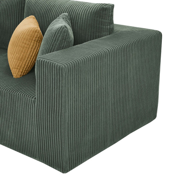 English Elm Full Corduroy Sectional Sofa with Foam Cushions No Assembly Cozy Living Room Seating B2748S00049