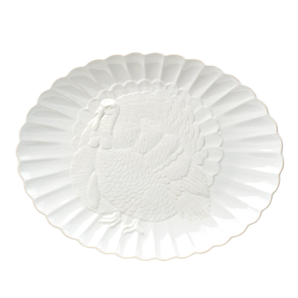 Lenox French Perle Oval Stoneware Serving Platter with Handcrafted Beaded Rim for Elegant Entertaining Large Serving Platter 844445