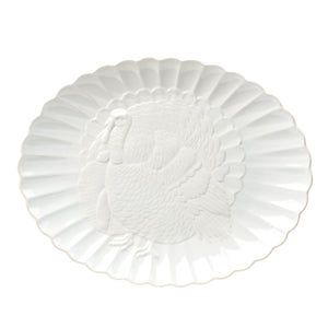 Lenox French Perle Oval Stoneware Serving Platter with Handcrafted Beaded Rim for Elegant Entertaining Carved Turkey Platter 895041