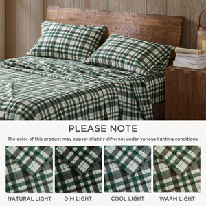 English Elm 3 Twin Cotton Flannel Sheet Set - Cozy Pine Branch Print, Soft Breathable 100% Cotton Bedding Green Multi 13.78 L x 10.63 W x 4.25 H B035P381356