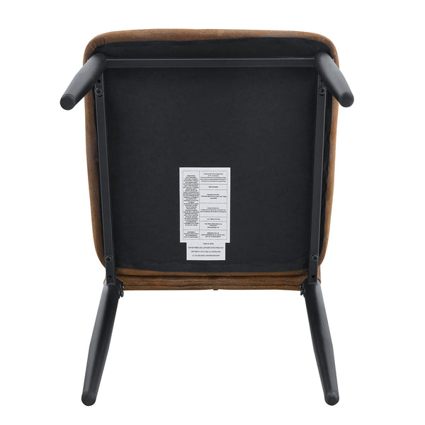 English Elm Set of 4 Brown Shell-Pattern Dining Chairs with Ergonomic Tech Fabric, Sturdy Metal Legs, 37" Brown+Black W1151P359591