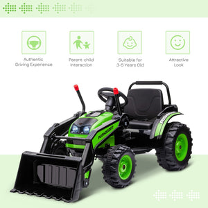English Elm Aosom 6v Electric Ride on Excavator for Kids with Adjustable Bucket and Dual Speed W2225P229143
