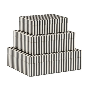 Baxter Boxes - Set of 3 Black, White/Cream 302456-WILDWOOD Wildwood