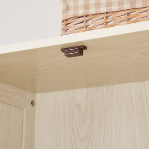 English Elm 72.4" Tall Storage Cabinet with 8 Doors and 4 Shelves, Oak Finish Large Freestanding Organizer for Home White W2275P292650