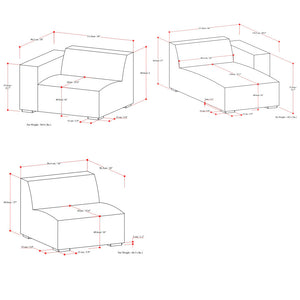 English Elm Rex 2-Seater Sofa with Right Chaise — 122" Modern Gray Sectional, Recycled Performance Fabric, Durable Comfort B136P199211