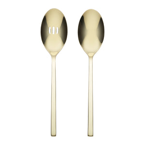 Lenox Allay Champagne Finish Stainless Steel Serving Spoons Set of 2 for Elegant Dining 895334