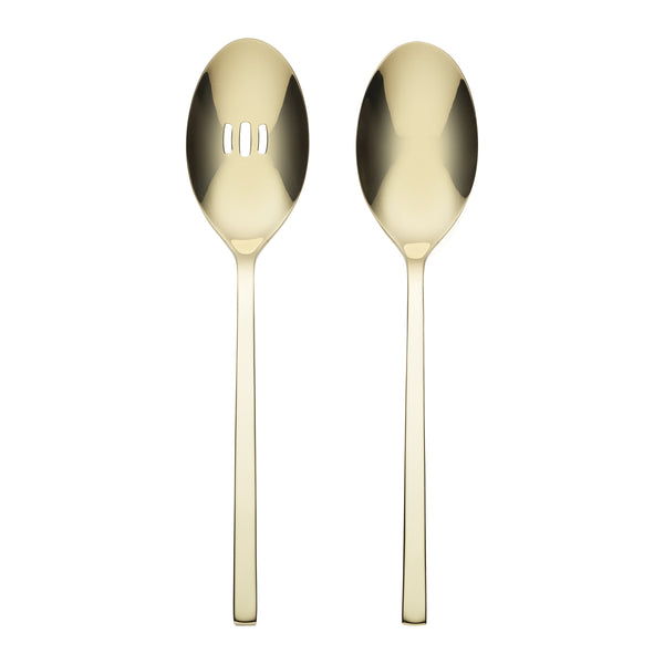 Lenox Allay Champagne Finish Stainless Steel Serving Spoons Set of 2 for Elegant Dining 895334