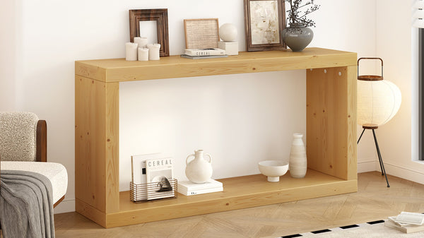 English Elm U_Style Modern Minimalist Square Entry Table - Sleek Design For Foyers, Living Rooms & Corridors N711P245613O-GIGA