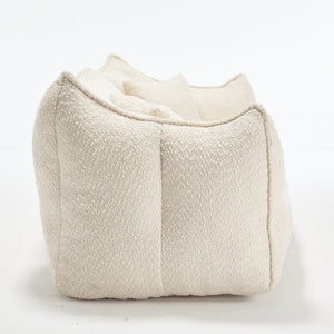 English Elm Soft Plush Foam Beanbag Chair for Two People, Square Recliner Sofa With Superfiber Comfort Embrace Beige W1996P252271