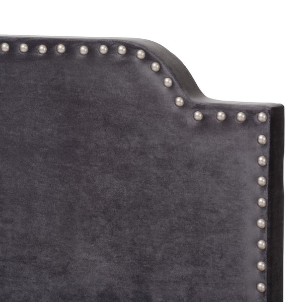 Baxton Studio Baxton Studio Luxe Glamour Dark Grey Velvet Upholstered Bed – Elegant Design for Modern Bedrooms Darcy Queen Darcy-Grey-Queen