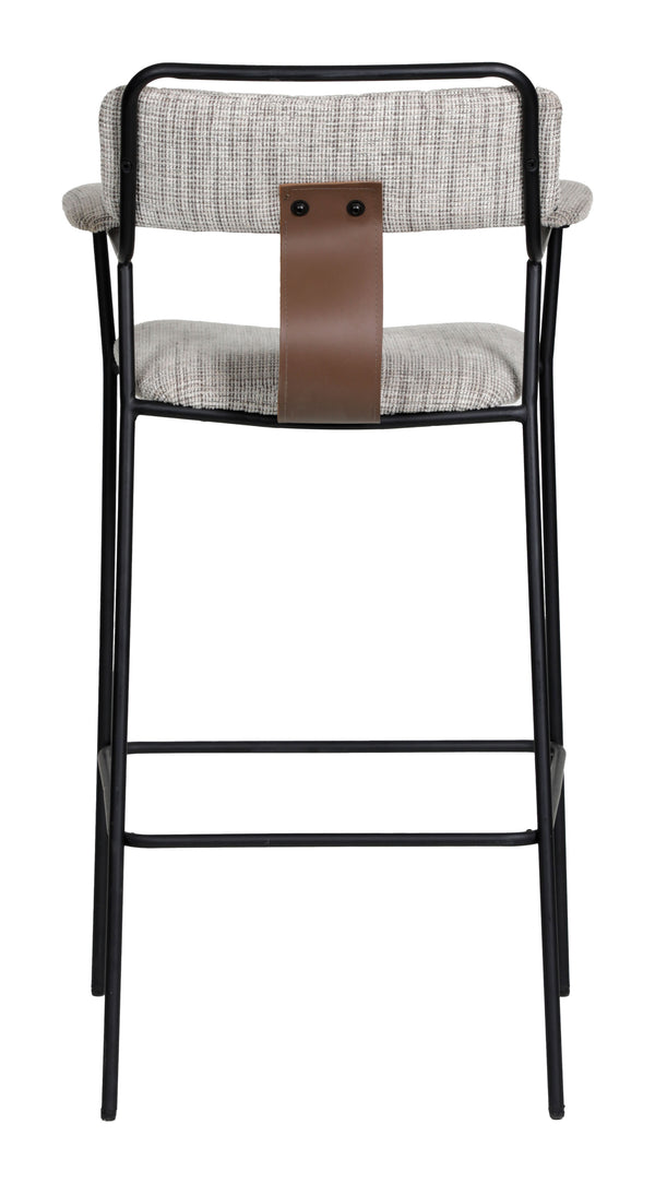 Zuo Modern Couva Barstool Set Of 2 - Stylish Gray Tweed Seating With Arms For Modern Home & Hospitality Decor Gray 100% Polyester,100% Polyurethane,Steel,Plywood 110937-zuo-modern